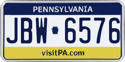 PA license plate JBW6576