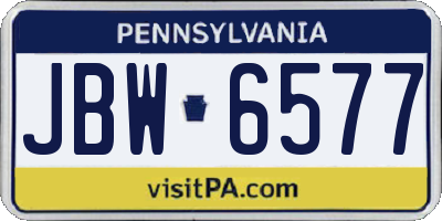 PA license plate JBW6577