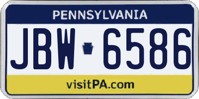 PA license plate JBW6586