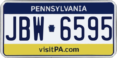 PA license plate JBW6595