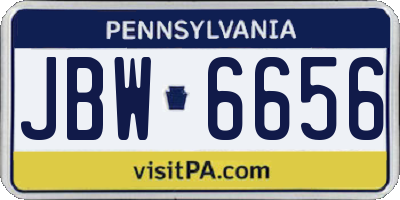 PA license plate JBW6656