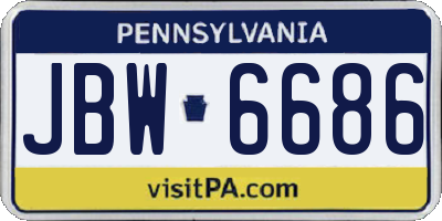 PA license plate JBW6686