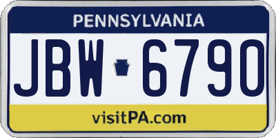 PA license plate JBW6790