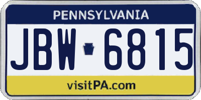 PA license plate JBW6815