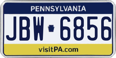 PA license plate JBW6856