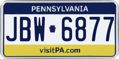 PA license plate JBW6877