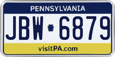 PA license plate JBW6879