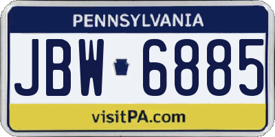 PA license plate JBW6885