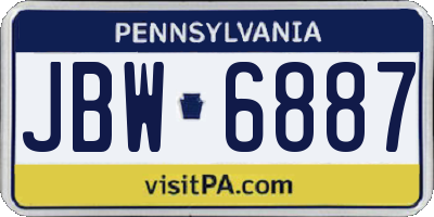 PA license plate JBW6887