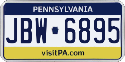 PA license plate JBW6895