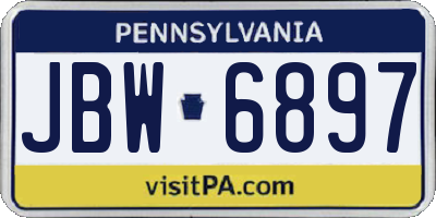 PA license plate JBW6897