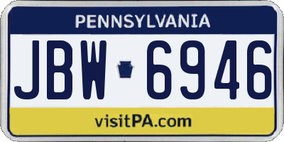 PA license plate JBW6946