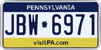 PA license plate JBW6971