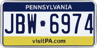 PA license plate JBW6974