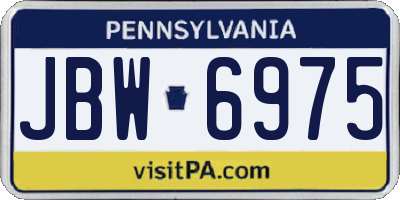 PA license plate JBW6975