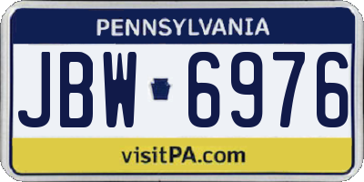 PA license plate JBW6976