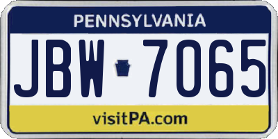 PA license plate JBW7065