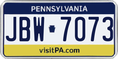 PA license plate JBW7073