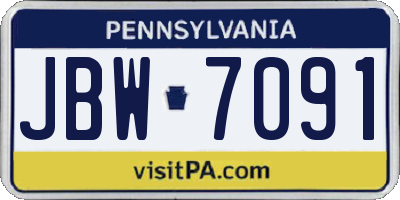 PA license plate JBW7091