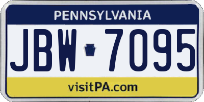 PA license plate JBW7095