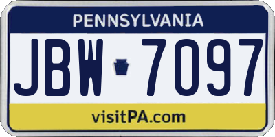 PA license plate JBW7097