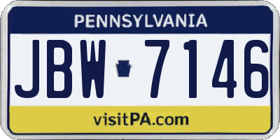 PA license plate JBW7146