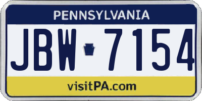 PA license plate JBW7154