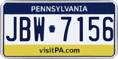 PA license plate JBW7156