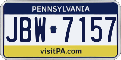 PA license plate JBW7157