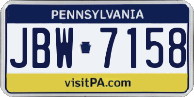 PA license plate JBW7158
