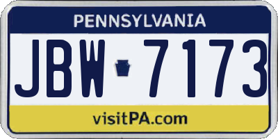 PA license plate JBW7173