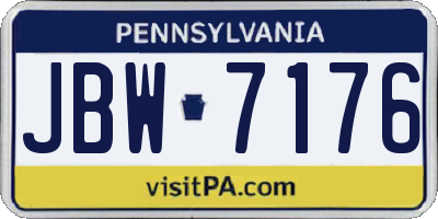 PA license plate JBW7176