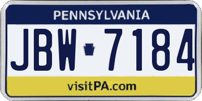 PA license plate JBW7184