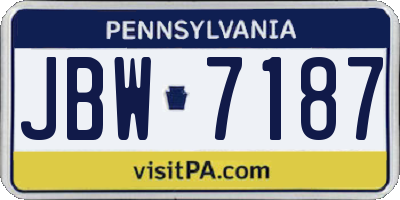 PA license plate JBW7187
