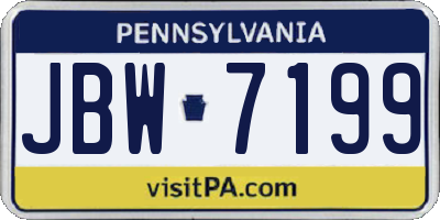 PA license plate JBW7199