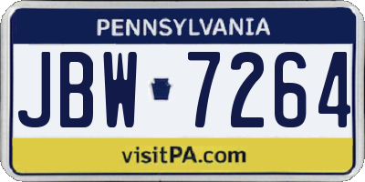 PA license plate JBW7264