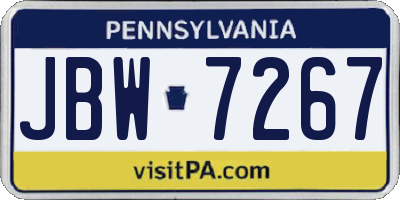 PA license plate JBW7267