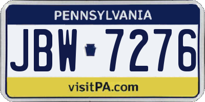 PA license plate JBW7276