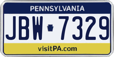 PA license plate JBW7329