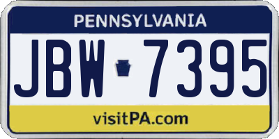 PA license plate JBW7395