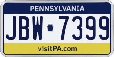 PA license plate JBW7399