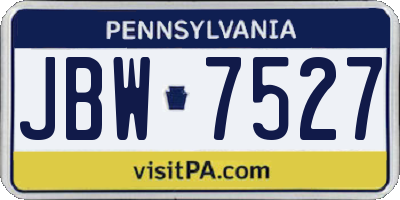 PA license plate JBW7527