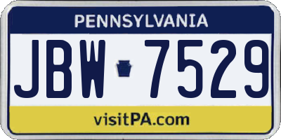 PA license plate JBW7529