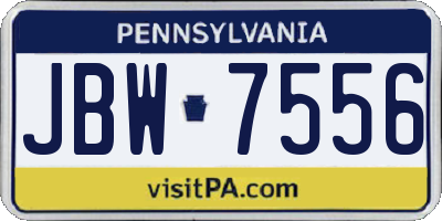 PA license plate JBW7556