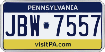 PA license plate JBW7557