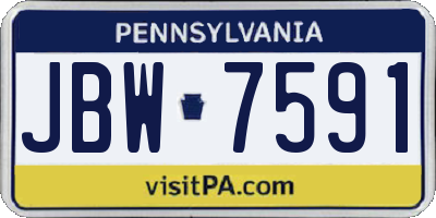 PA license plate JBW7591