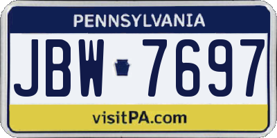 PA license plate JBW7697