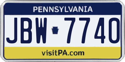 PA license plate JBW7740