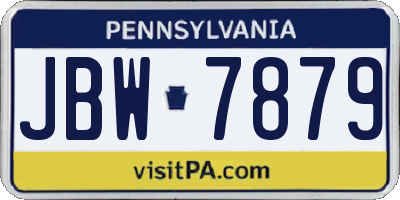 PA license plate JBW7879