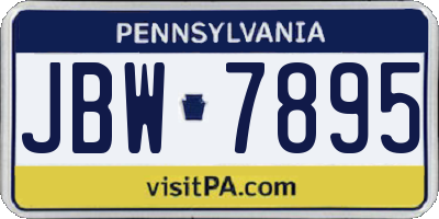 PA license plate JBW7895